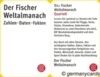 (S) Quartett Kartenspiel *2003* Das Fischer Weltalmanach